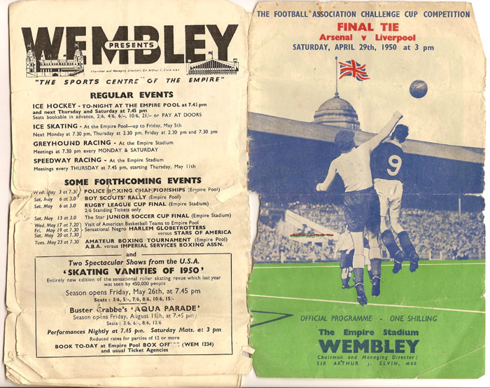 1950 FA CUP FINAL PROGRAMME - Cover