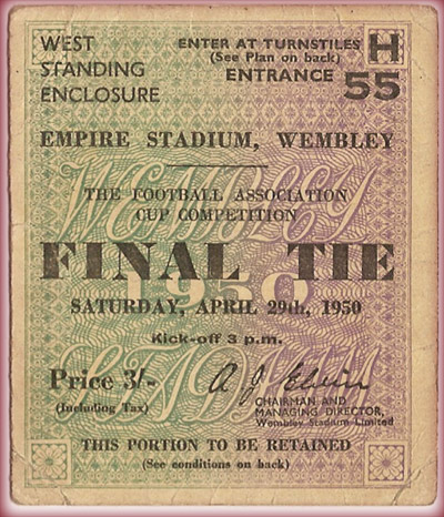 1950 FA CUP FINAL TICKET STUB